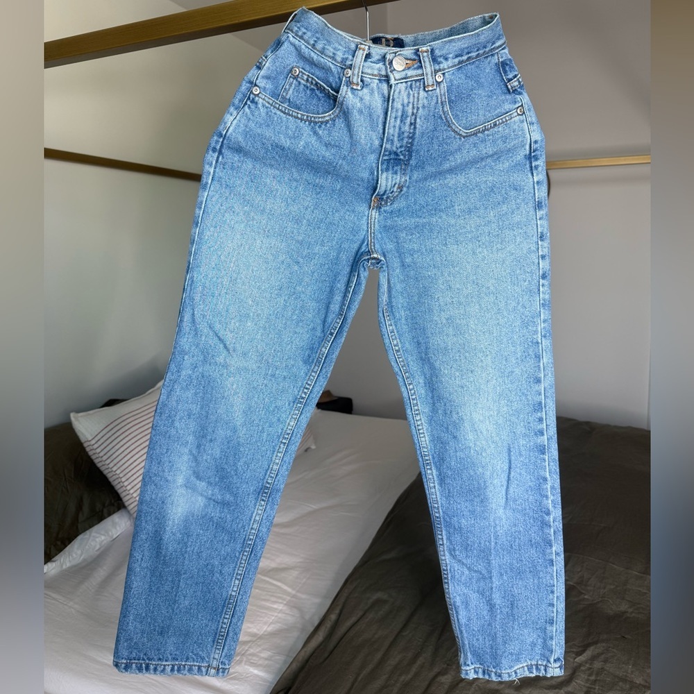 Vtg Element Petite Sophisticate Straight Leg Jeans 0S Blue Denim High Waist Mom